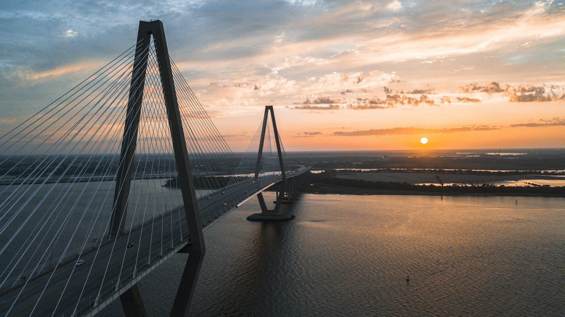 Arthur Ravenel Jr. Bridge at sunset, Charleston SC